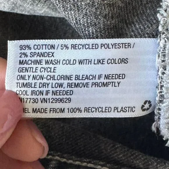 NWT Ava & Viv Gray Acid Wash Denim Shorts. Sz 20W. Grunge. Edgy. Punk. Comfy - Picture 7 of 7